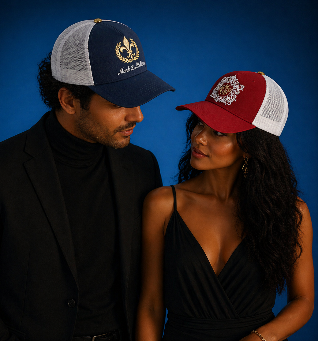 Casquette trucker - casquette de luxe - casquette made in france - casquette brodée - casquette fabriquée à la main - casquette sur-mesure - casquette mark de belleroy - mark de Belleroy - casquette série limitée