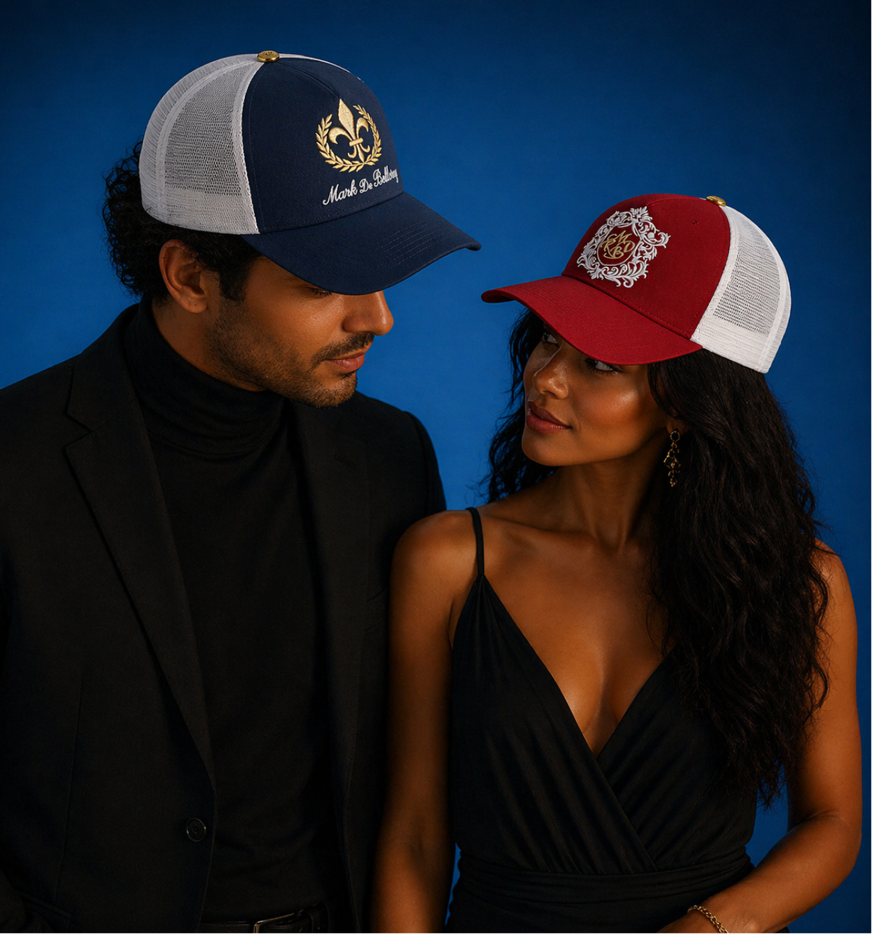 Casquette trucker - casquette de luxe - casquette made in france - casquette brodée - casquette fabriquée à la main - casquette sur-mesure - casquette mark de belleroy - mark de Belleroy - casquette série limitée