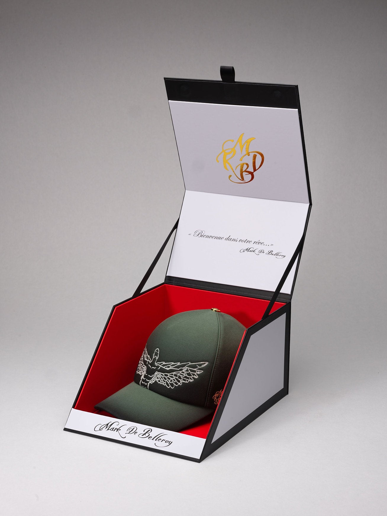 Casquette baseball 5 pans l'ange ébène écrin Mark De Belleroy