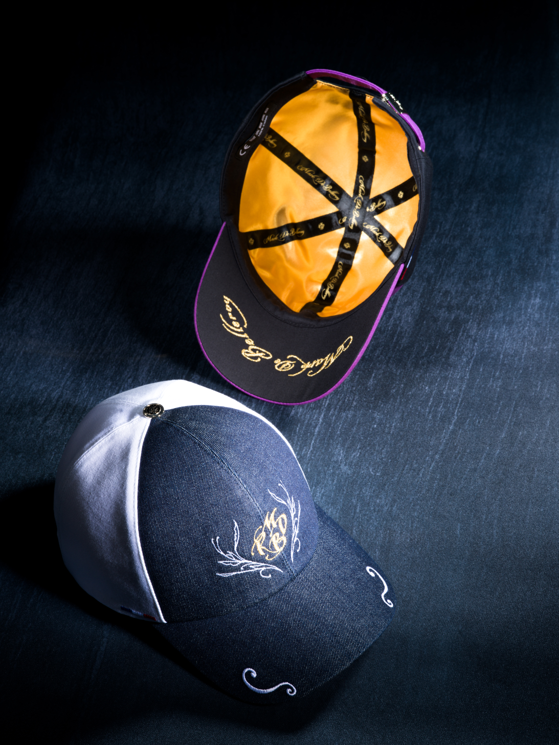 Casquette de luxe - casquette baseball - casquette intérieur satin - casquette made in france - casquette brodée - casquette série limitée - casquette mark de belleroy - maison mark de belleroy - French designer cap - casquette fashion