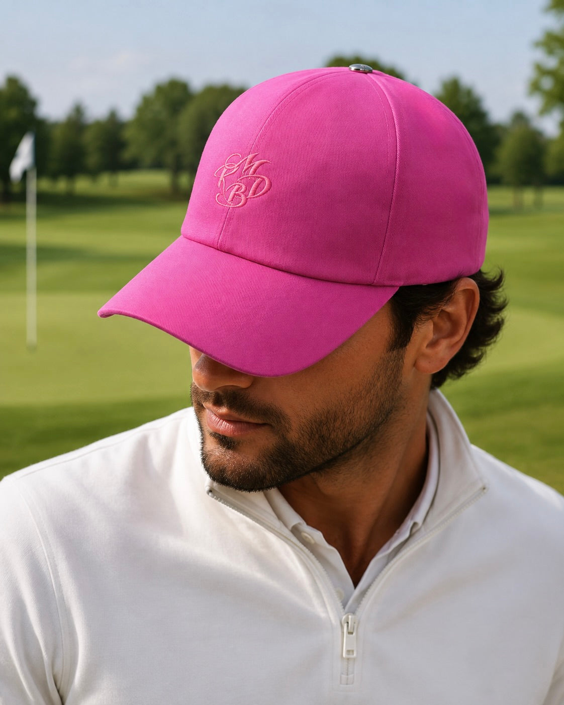 casquette de golf haut de gamme femme fuchsia brodée made in France