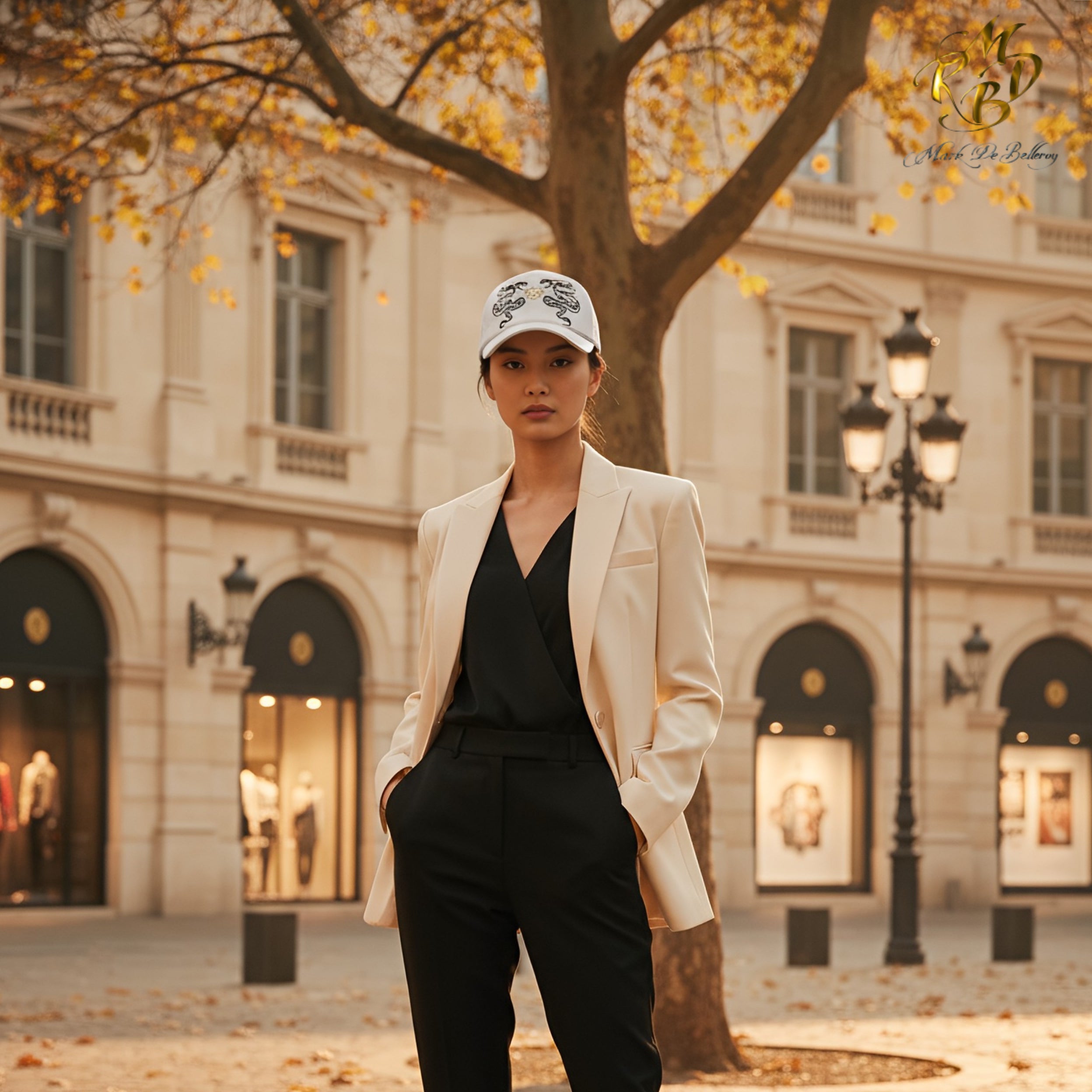 Mark De Belleroy - Casquette baseball - casquette de luxe - casquette blanche - casquette serpent - casquette premium - casquette haut de gamme - casquette fabriquée en France - Casquette made in France - Casquette prestige - casquette de collection - casquette fashion - casquette brodée - casquette maison française - casquette maison de luxe - casquette homme - casquette femme - casquette no gender