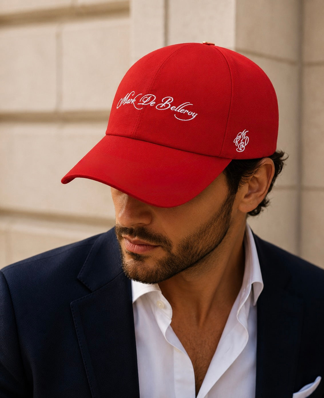 casquette de luxe homme rouge intense Mark De Belleroy La Rouge Intense