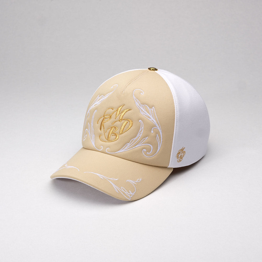 Casquette baseball prestige beige et blanche 5 pans l'étoile de sable Mark De Belleroy