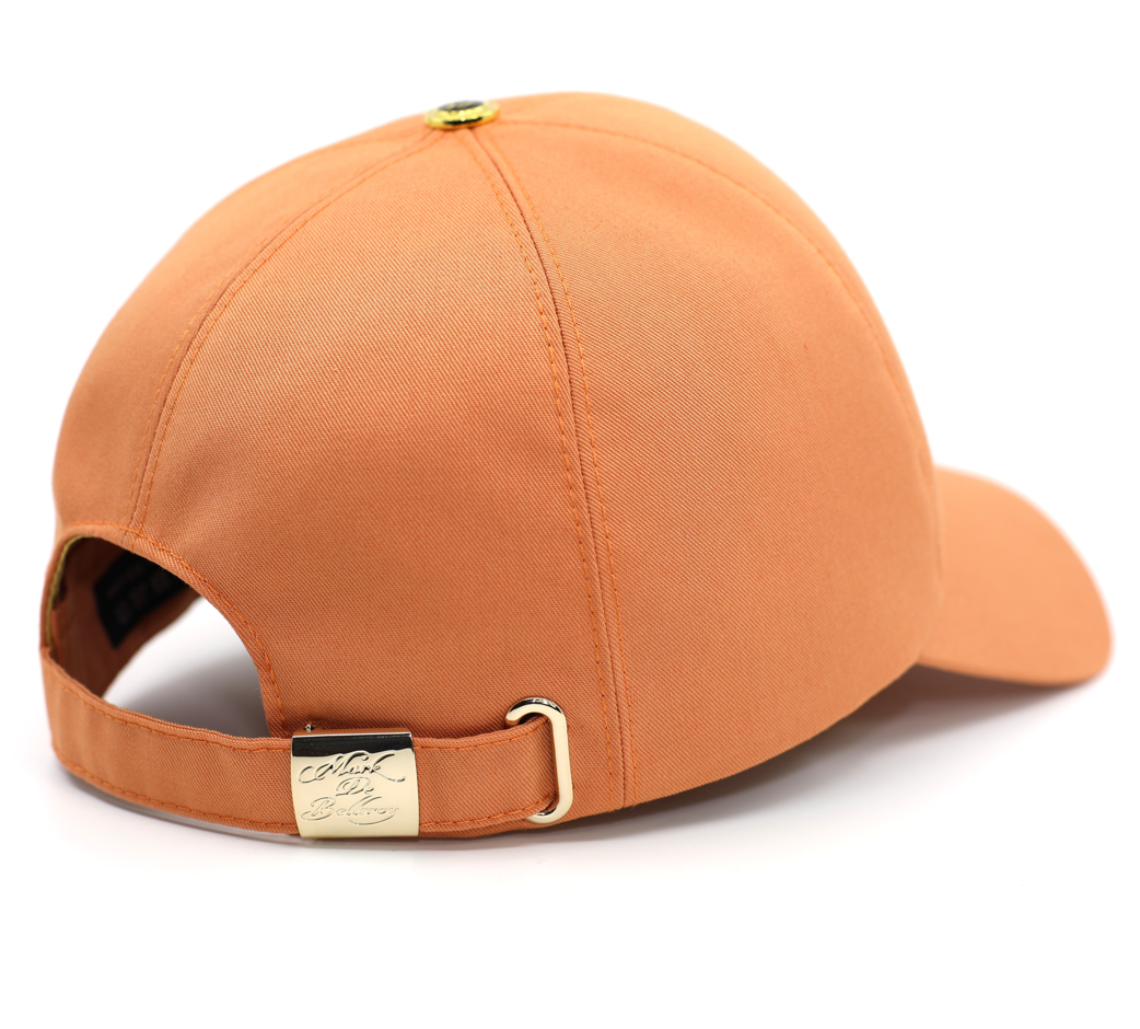 casquette de luxe pêche vue arrière intérieur satin doré made in France