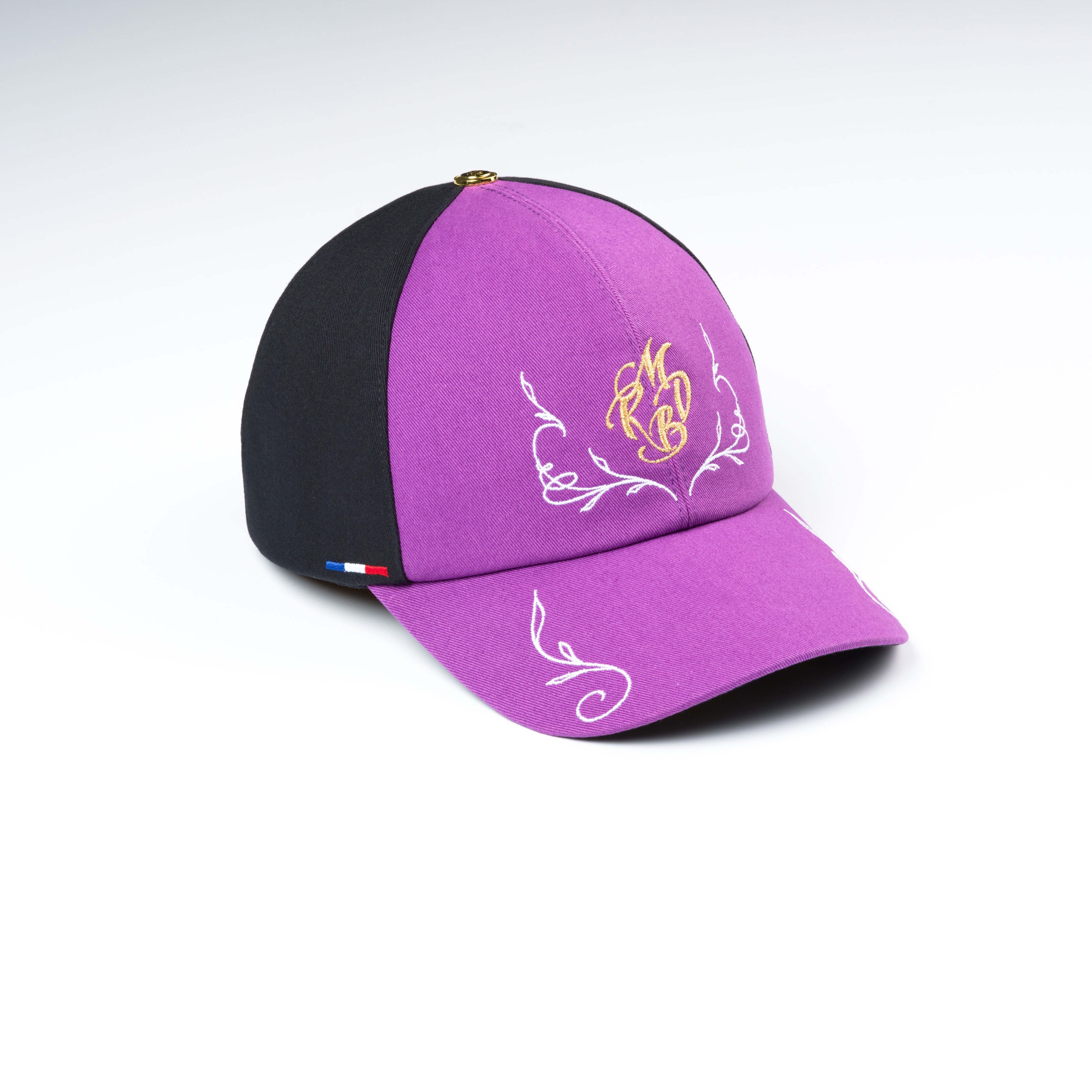 casquette baseball violette et noire L'Éclipse Impériale profil gauche fermoir doré Mark De Belleroy