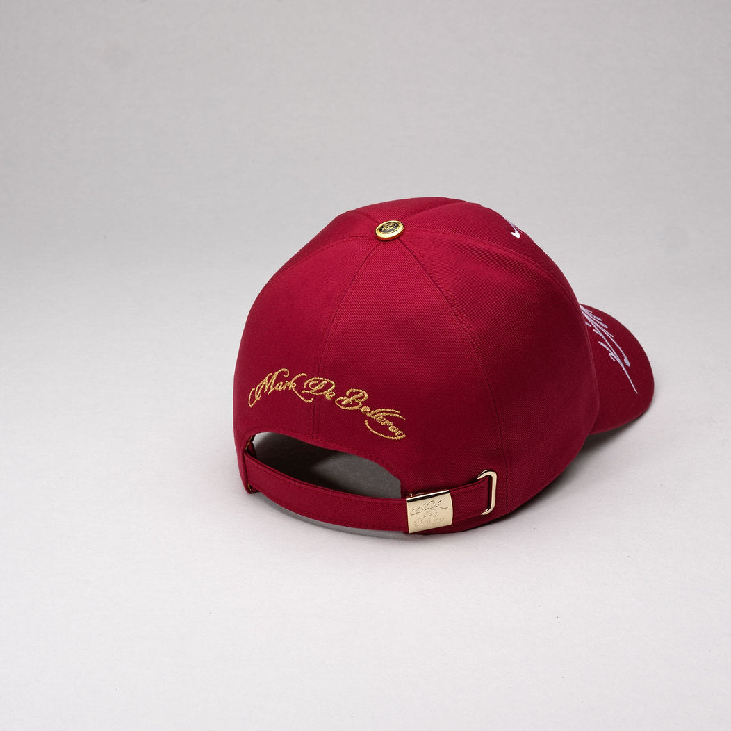 casquette de luxe bordeaux intérieur satin doré vue arrière made in France
